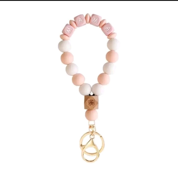 Wristlet Keychain Mama Silicone Beaded Keychains - Picture 3 of 5